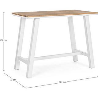 mutoni Table haute Skipper blanc 131x73  