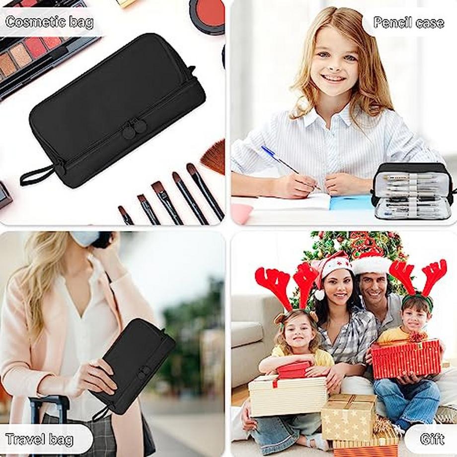 Only-bags.store Trousse à crayons Large avec 3+1 compartiments Trousse à crayons de grande capacité Trousse à crayons pour adolescents  