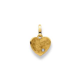 MUAU Schmuck  Anhänger Herz Gelbgold 750 Diamant 0.02ct. 16x10mm 