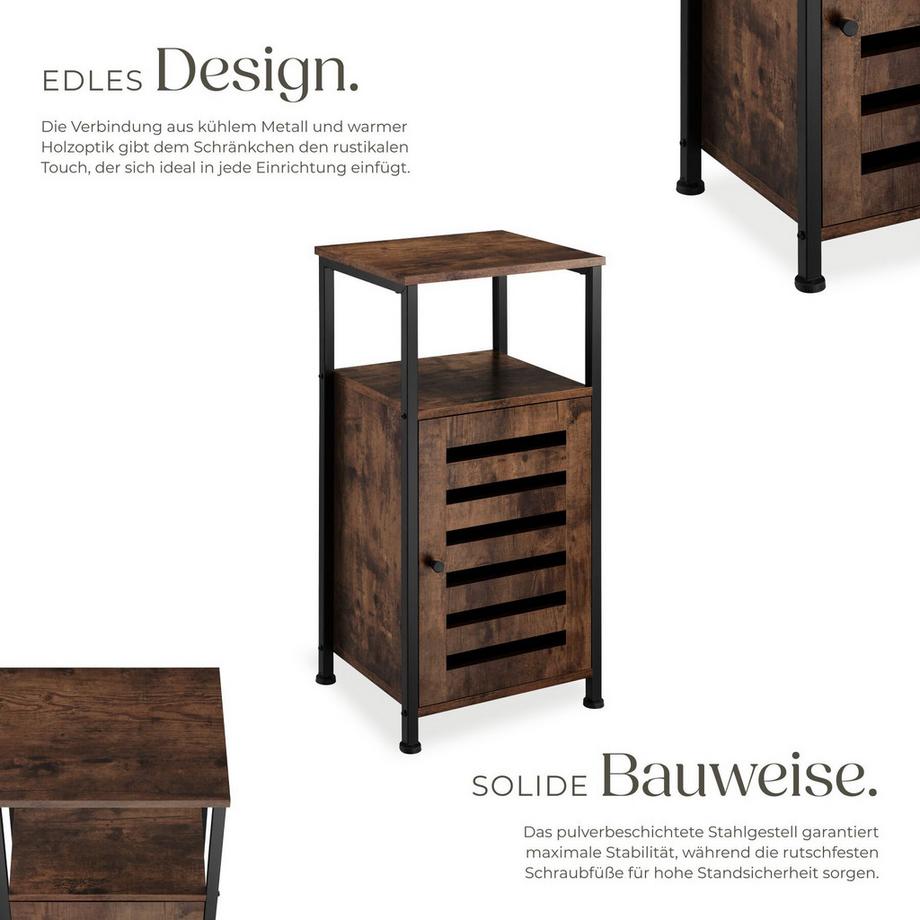 Tectake Beistellschrank Durham Industrial Style Holz und Stahl  