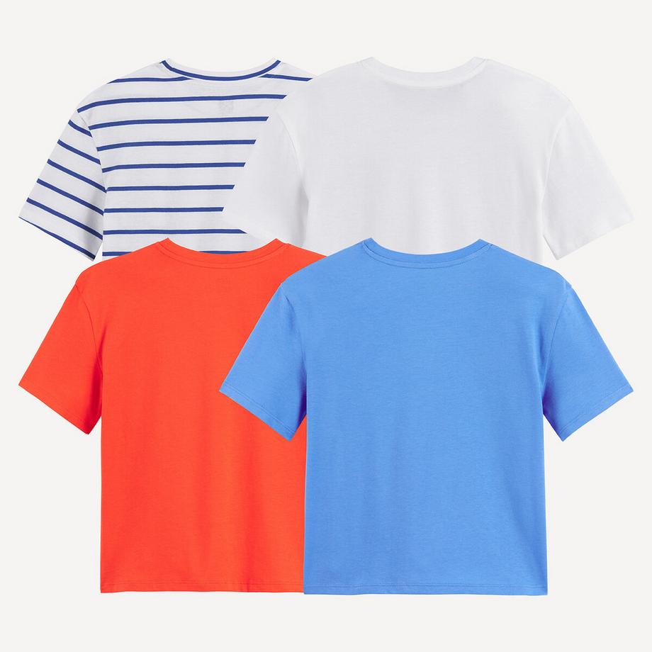 La Redoute Collections  Lot de 4 T-shirts manches courtes à col rond 