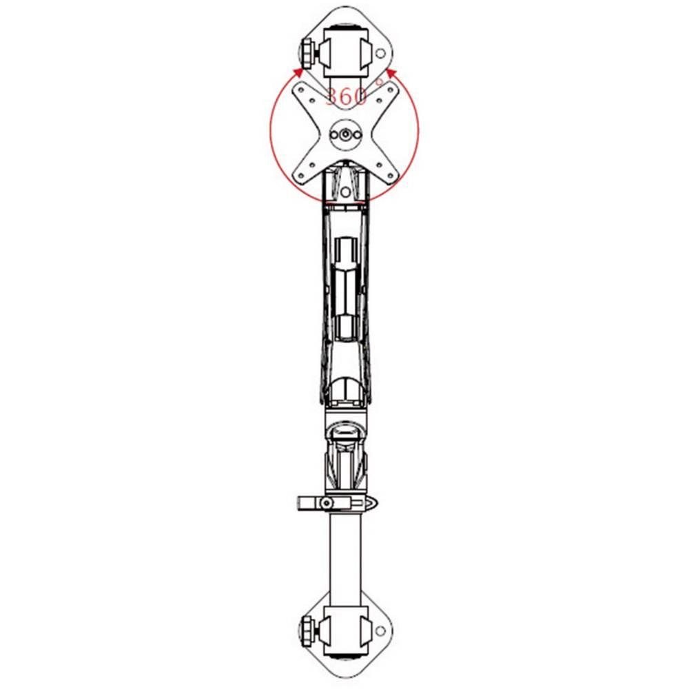 SpeaKa Professional  SuperFlex Monitorhalter höhenverstellbar, Wandmontage mit Gasdruck-Technik 