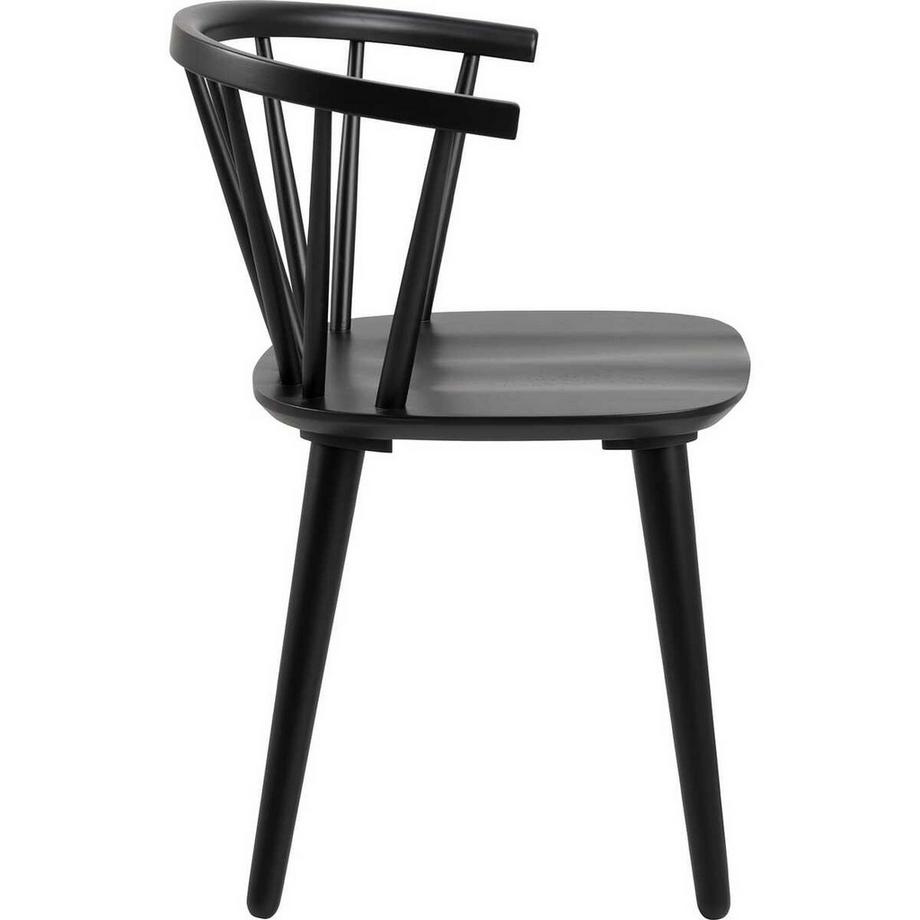 mutoni Chaise de salle à manger Jasira noir mat (1 pièce)  