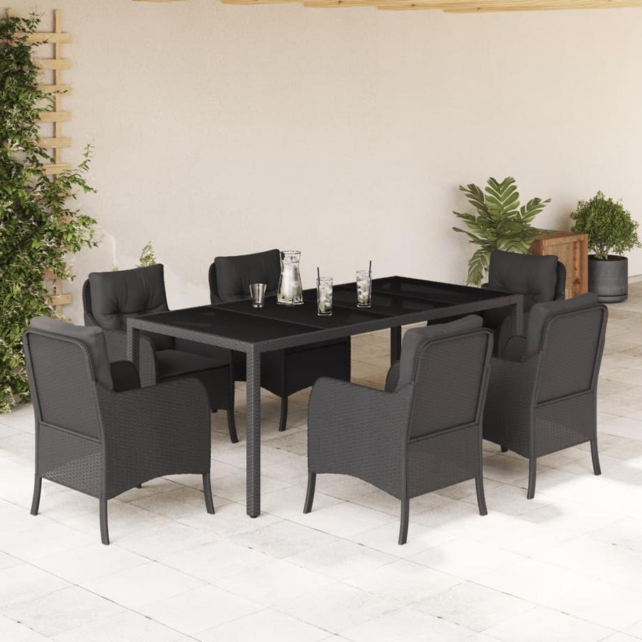 VidaXL Ensemble de salle à manger de jardin rotin synthétique  