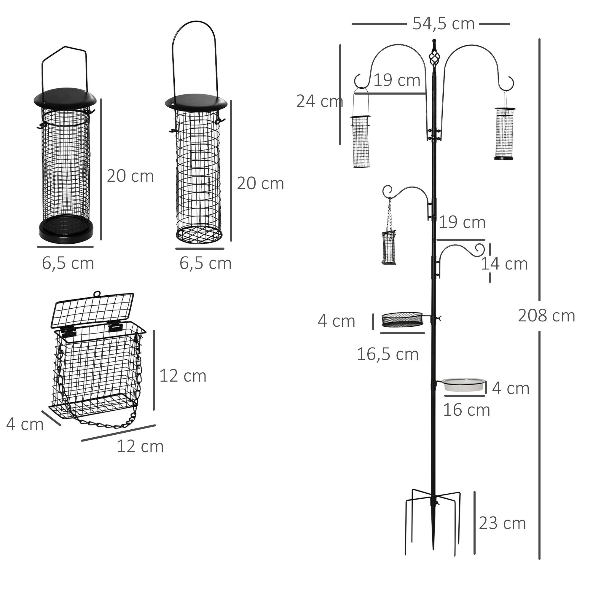 PawHut Ensemble de mangeoires pour oiseaux  