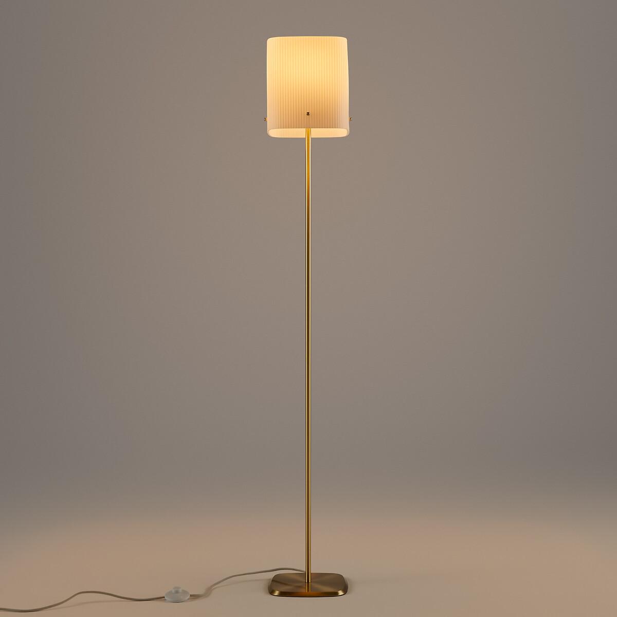 La Redoute Intérieurs Lampadaire laiton et verre strié  