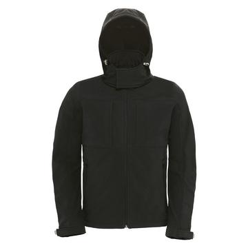 B&C SoftshellJacke mit Kapuze, FleeceInnenfutter, atmungsaktiv, wasserabweisend, winddicht