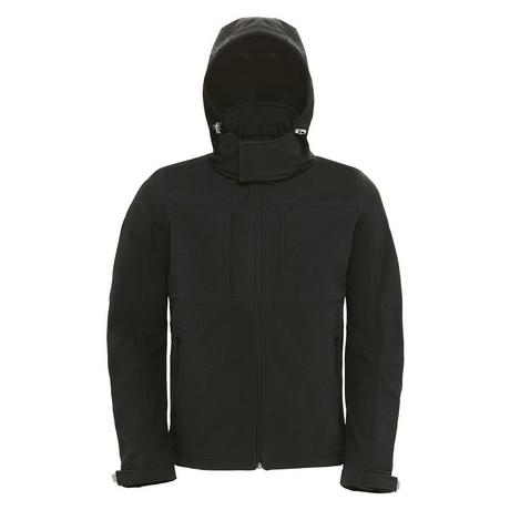 B and C Giacca Softshell con Cappuccio Fodera in Pile  