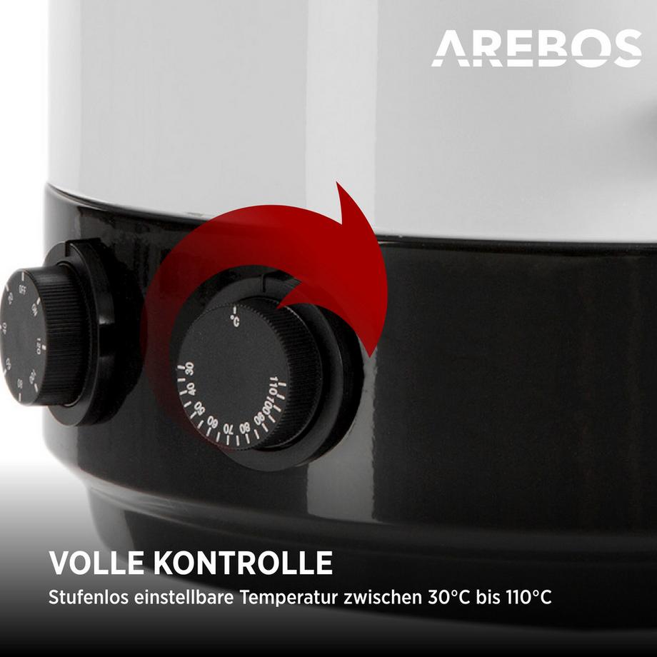 Arebos Einkochautomat 28 L Einkochtopf Glühweinkocher Heißgetränke Spender 1800W  