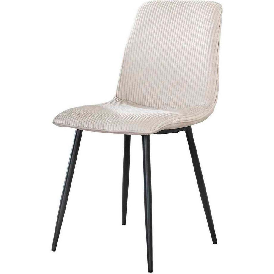 mutoni Chaise de salle à manger Rib Rock crème-gris  