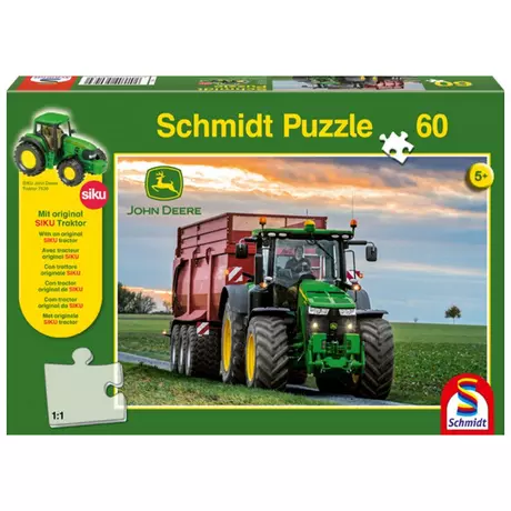 Schmidt  Puzzle 8370R Traktor inkl. Siku Traktor (60Teile) 