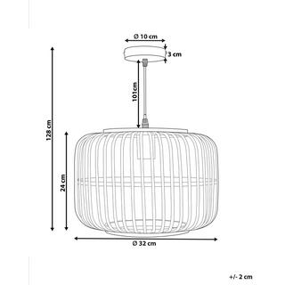 Beliani Hängeleuchte aus Bambusholz Boho MACHEKE  
