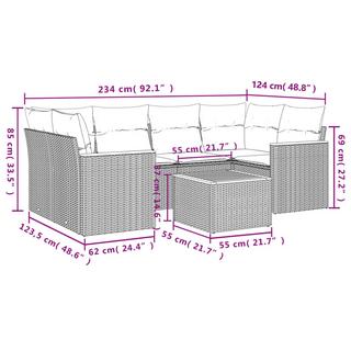 VidaXL set divano da giardino Polirattan  