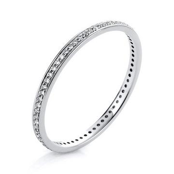 Mémoire-Ring 585/14K Weissgold Diamant 0.16ct.
