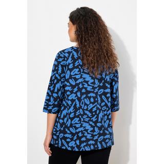 Ulla Popken  Shirt, A-Linie, Zierfalten, Carree-Ausschnitt, 3/4-Arm 