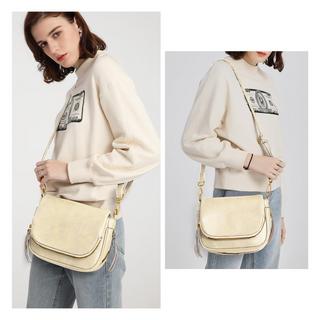 Only-bags.store Petit Sac Bandoulière Multi-Poches en Cuir PU  