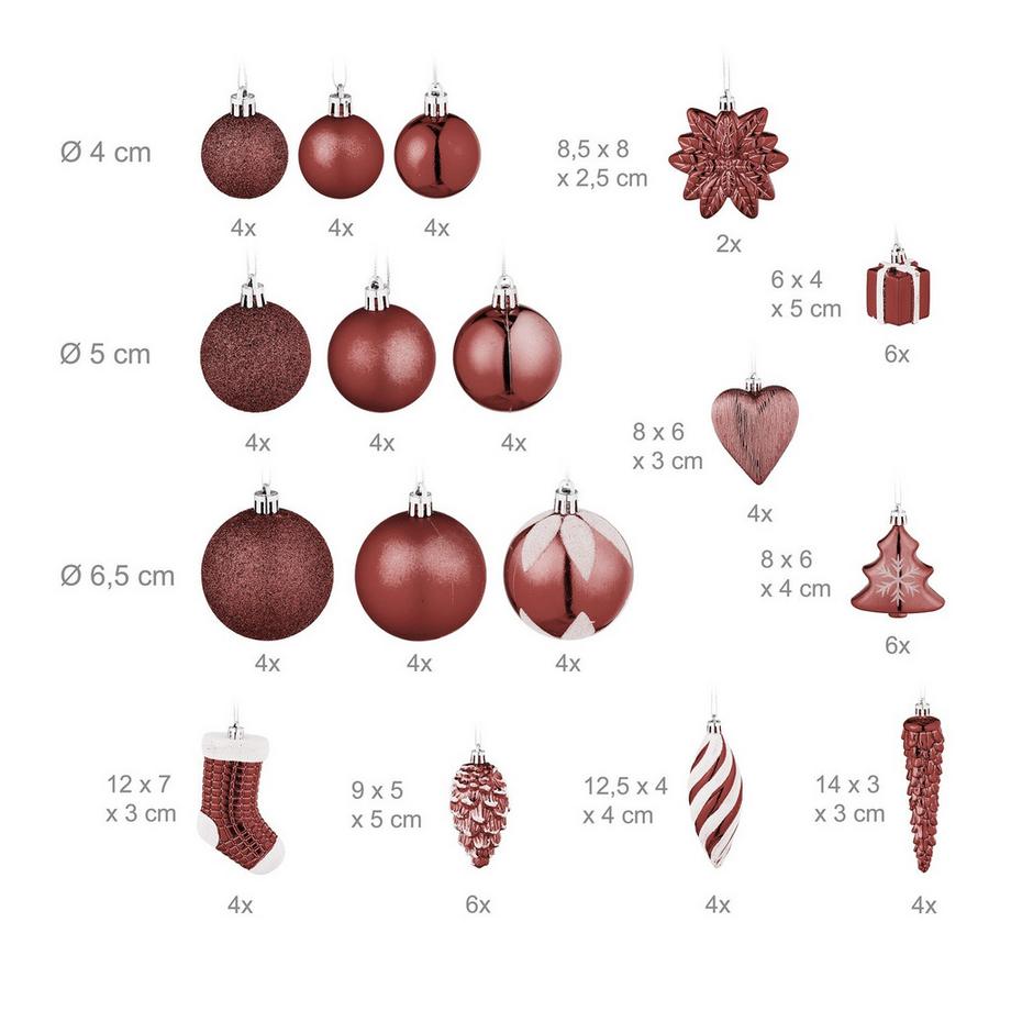 Northix Ensemble de décorations pour sapin de Noël  