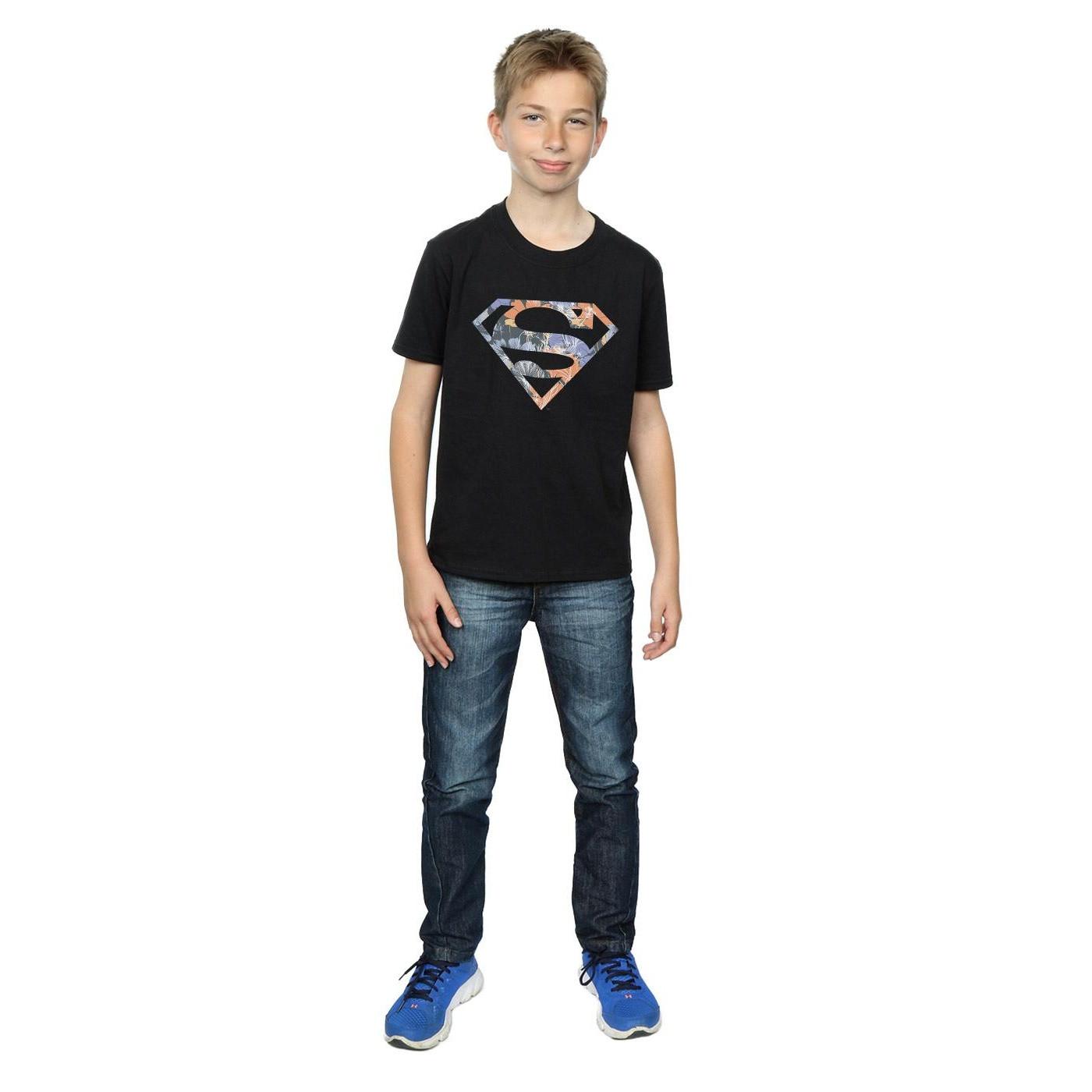 DC COMICS  Superman Floral Logo 2 TShirt 