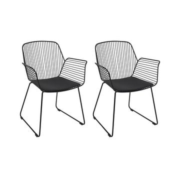 Lot de 2 chaises de salle à manger en Acier Glamour APPLETON