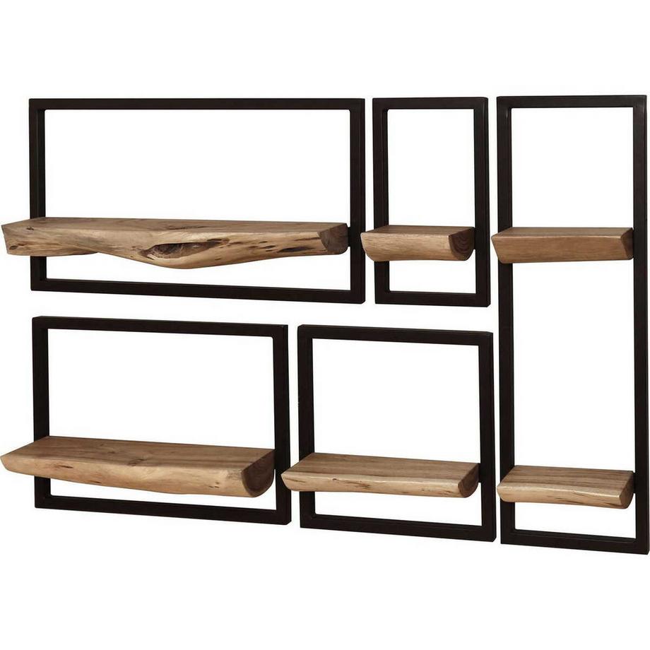 mutoni Wandregal Edge Akazie natur (5er-Set)  