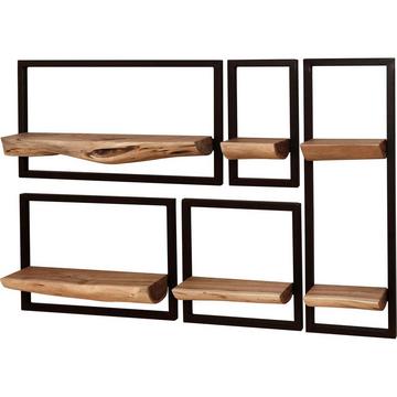 Etagère murale Edge acacia naturel (lot de 5)