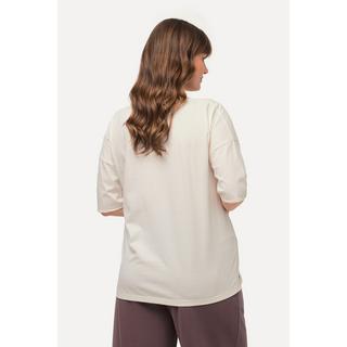 Ulla Popken  Maglia loungewear dal taglio oversize con orlo arrotolato, scollo a girocollo e mezze maniche 