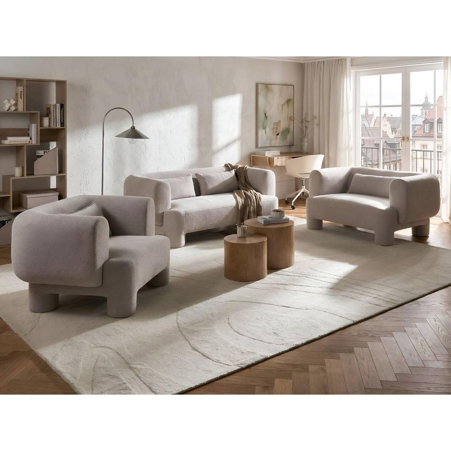 Beliani Salon pour 6 personnes en Tissu Rétro HOGBO  