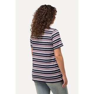 Ulla Popken  Maglia classica con righe, scollo a V e mezze maniche 