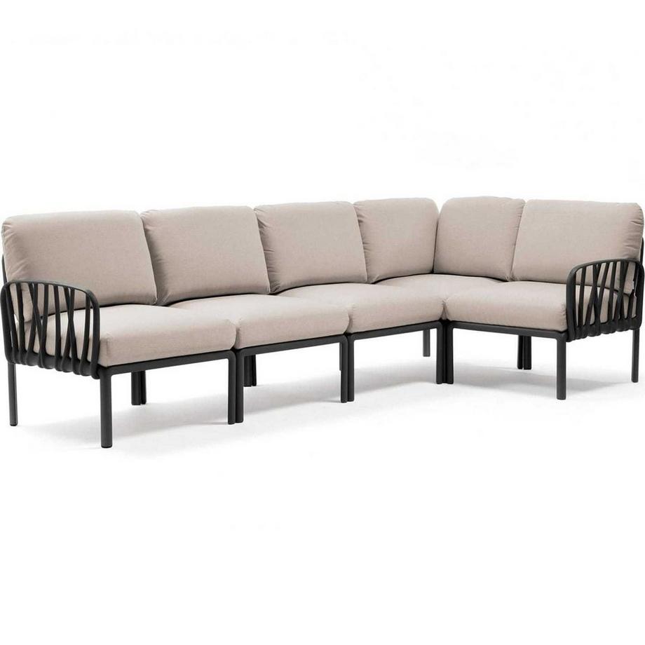 Lettino da giardino Komodo (5 pezzi) beige antracite