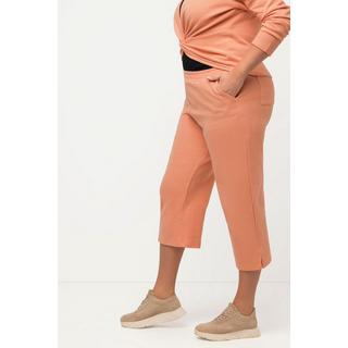 Ulla Popken  Jupe-culotte en molleton, longueur au mollet, ceinture élastique, coton bio 