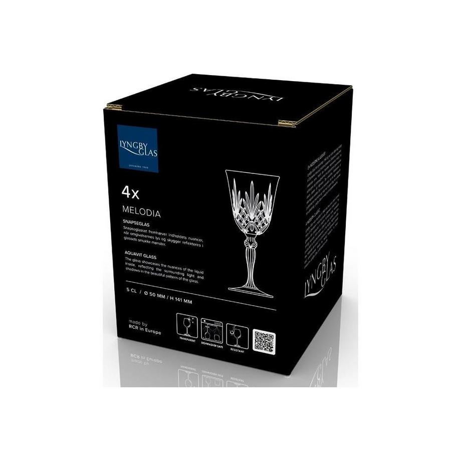 Lyngby Brandyglas Aquavit Melodia 4 Stück  