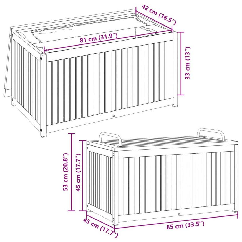 VidaXL Kissenbox akazienholz  