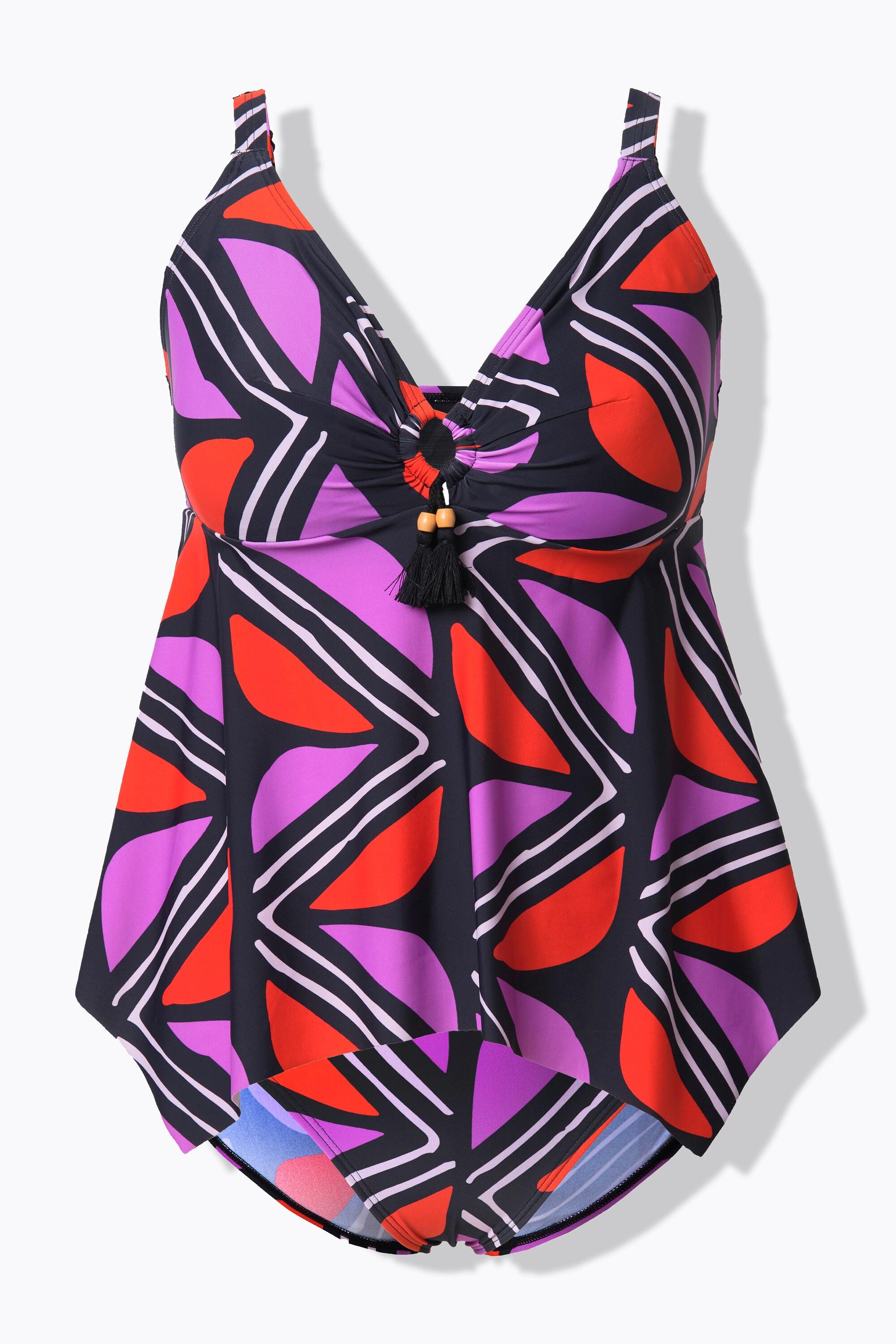 Ulla Popken Tankini Grafischer Druck Softcups Recycelt  