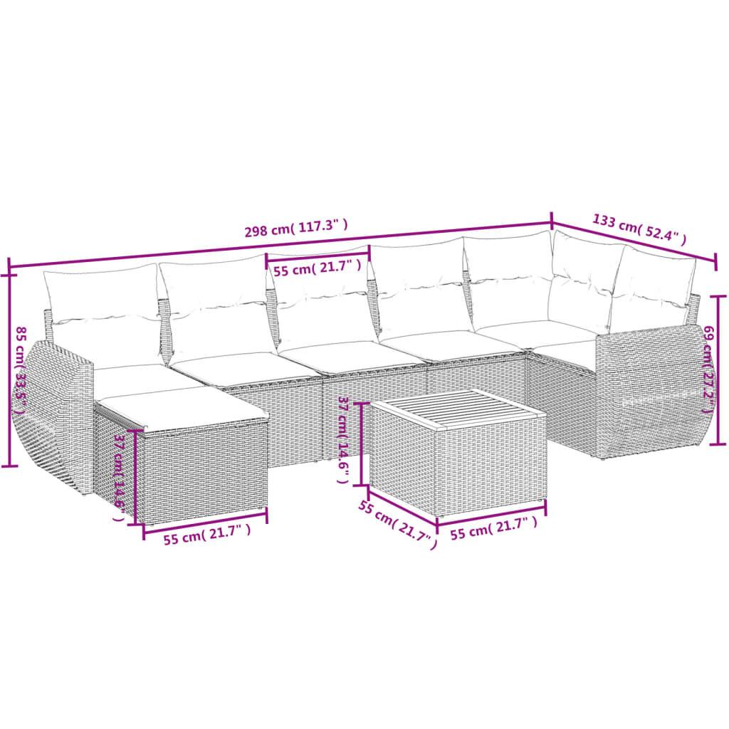 VidaXL Ensemble de canapés de jardin rotin synthétique  