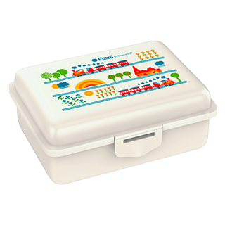 fizzy Fizzii Lunchbox mit Trennfach perlweiss, Eisenbahn  