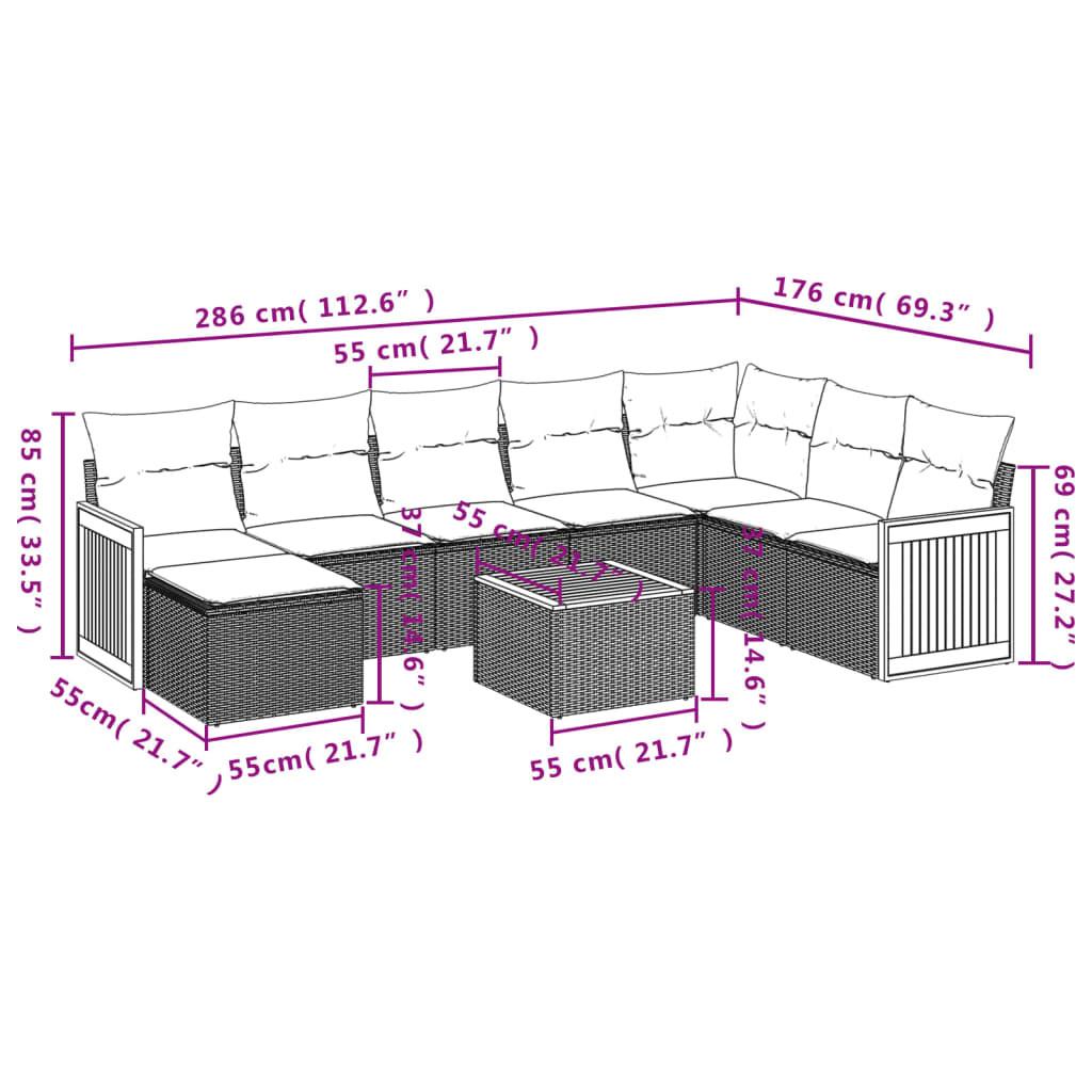 VidaXL set divano da giardino Polirattan  