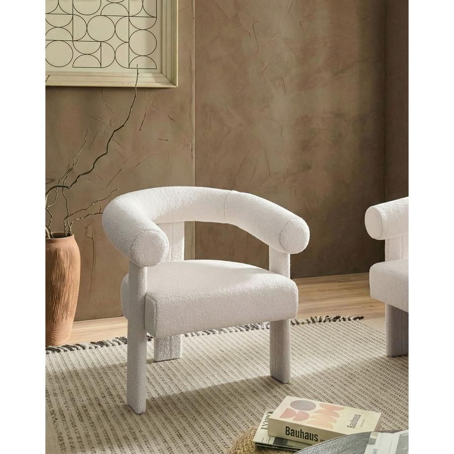 Beliani Fauteuil en Bouclé Rétro ILBRO  