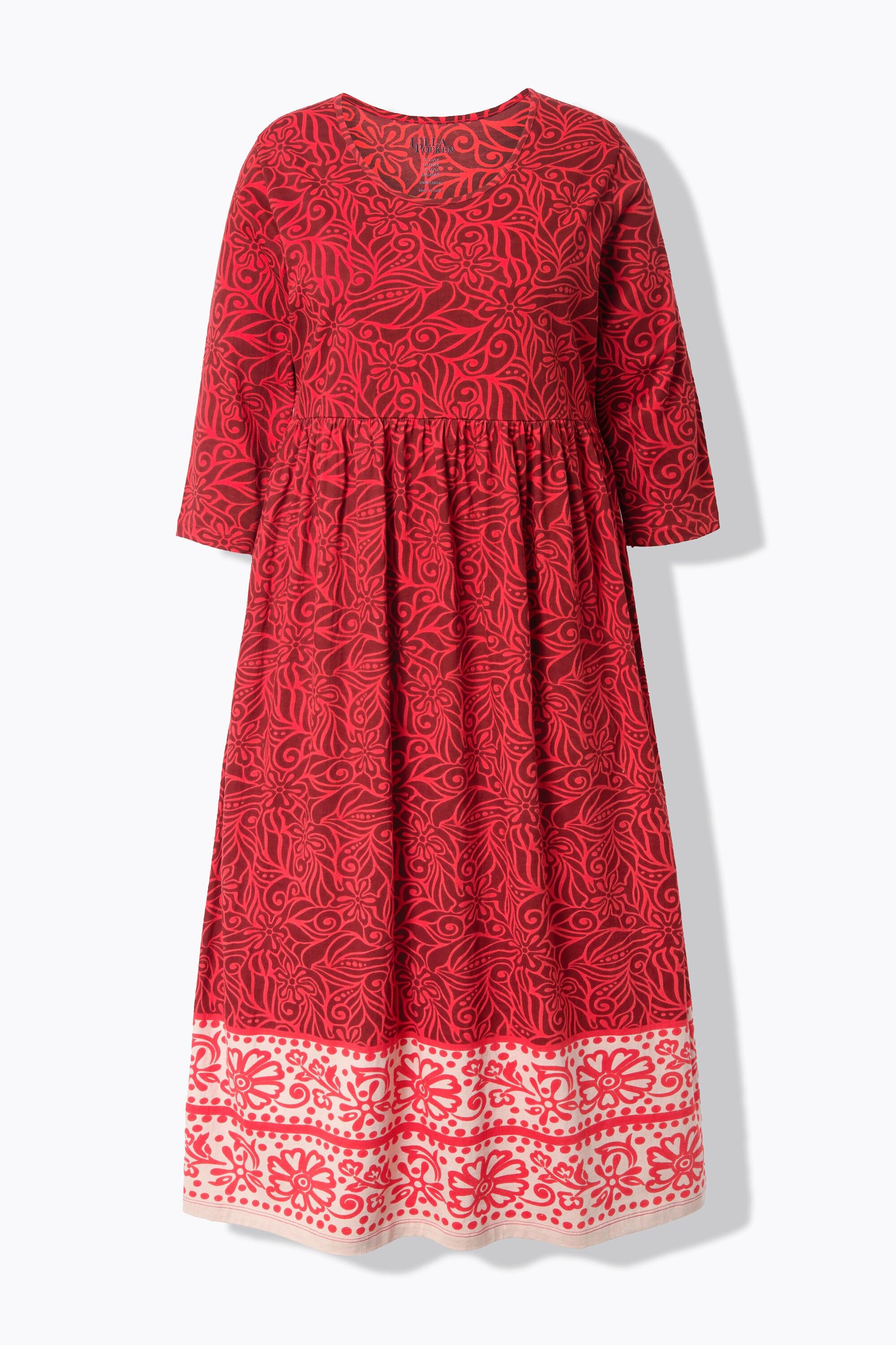 Ulla Popken Jerseykleid A-Linie Rundhals 3/4-Arm mit Taschen  