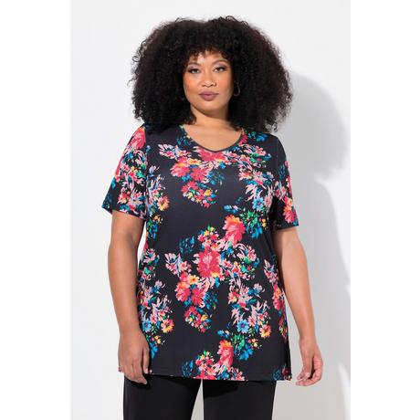 Ulla Popken  Longshirt, A-Linie, V-Ausschnitt, Halbarm 