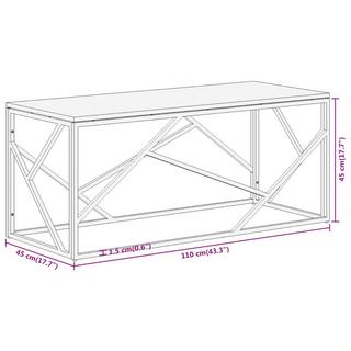 VidaXL Table basse acier inoxydable  