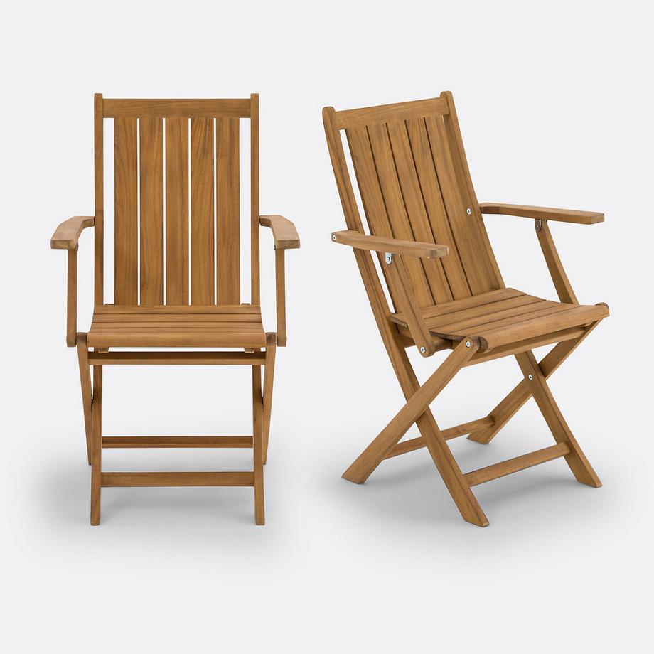 2er-Set Gartenesstischstühle Palera