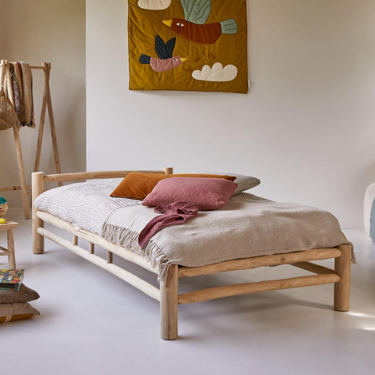 Tikamoon Kinder-Bett aus Teak massiv 90x190 cm Kalif  