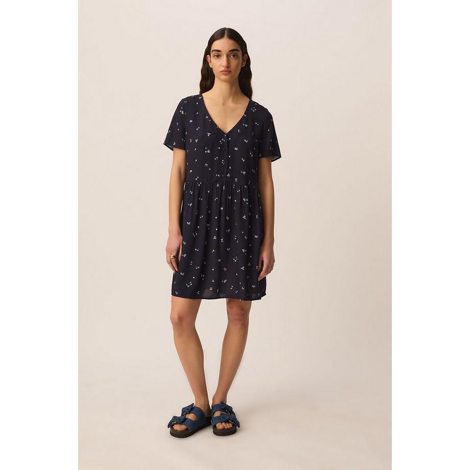 Kurzes Kleid ELARYA mit V-Ausschnitt und Print