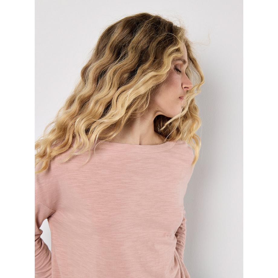 APRICOT Top in cotone slub con scollo asimmetrico  