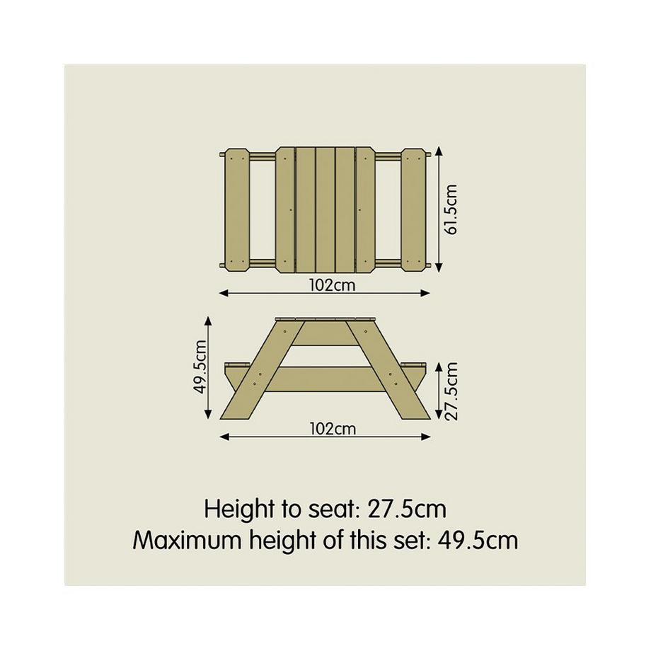TP Toys  Early Fun Holz Picknick-Tisch & Sandkasten FSC 