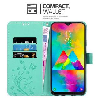 Cadorabo  Hülle für Samsung Galaxy M20 Blumen Design Magnetverschluss 