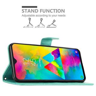 Cadorabo  Hülle für Samsung Galaxy M20 Blumen Design Magnetverschluss 