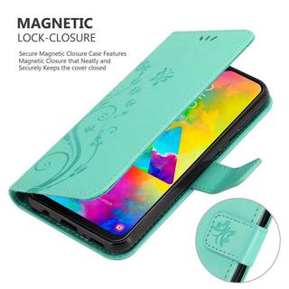 Cadorabo  Hülle für Samsung Galaxy M20 Blumen Design Magnetverschluss 