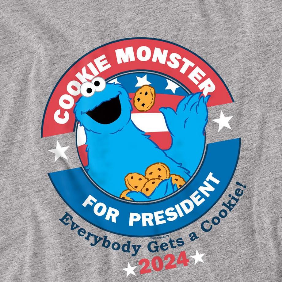 Sesame Street T-Shirt Manches Longues Cookie For President  