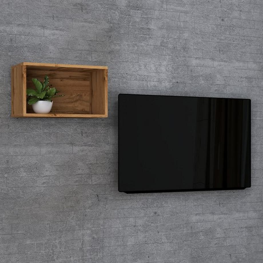 VCM Holzregal hängend | platzsparendes Regal | Maße: H. 30 x B. 50 x T. 28 cm | Elegantes Regal hängend | Aufbewahrungsregal | Bücherregal | Wandboard -  